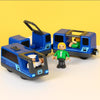 Kids Electric Train Toys Magnetic Slot Diecast Electric Railway with Two Carriages Train Wood Toy FIT T-hmas Wooden Brio Tracks